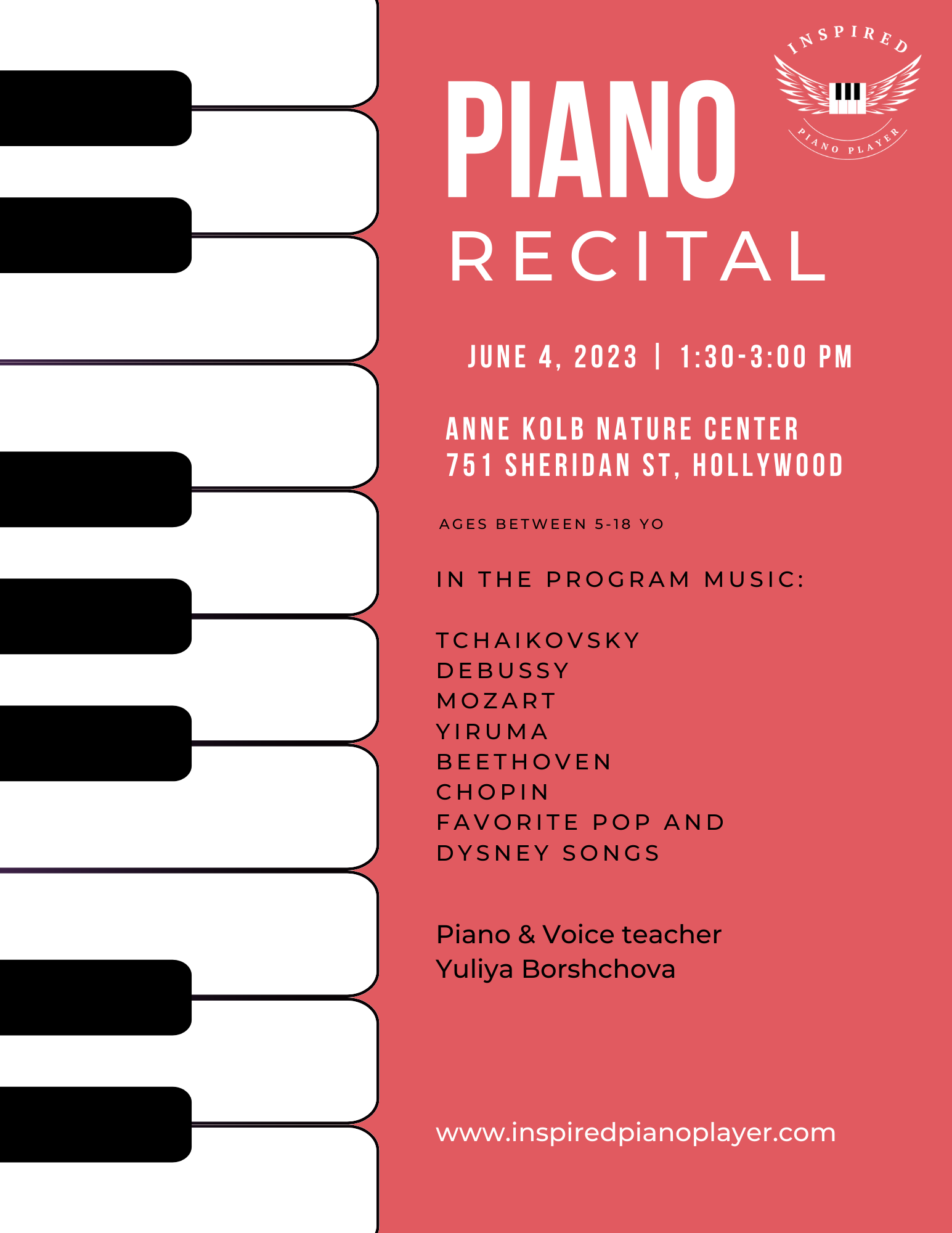 Inspired Piano Player (Piano Recitals)